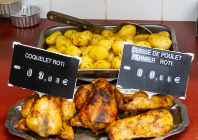 Coquelet rôti et cuisse de poulet fermier rôti de la boucherie Abbaye